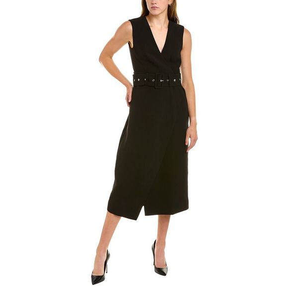 Modern Citizen Womens  Jisoo Wrap Midi Dress, Black - Picture 1 of 3